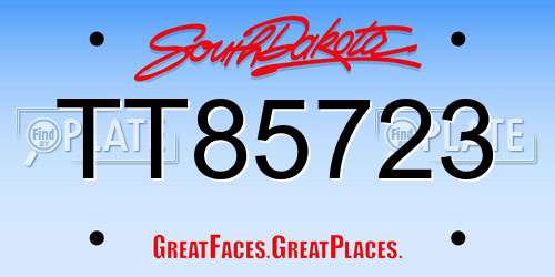 TT85723 South Dakota License Plate