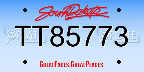 TT85773 South Dakota License Plate