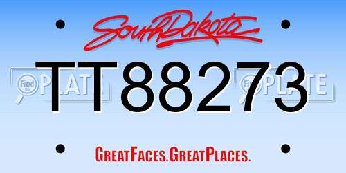TT88273 South Dakota License Plate
