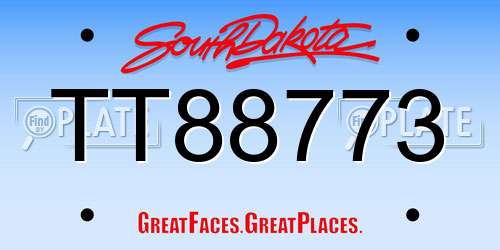 TT88773 South Dakota License Plate
