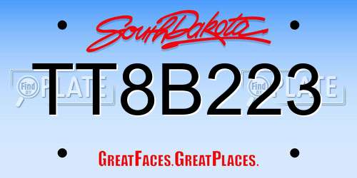 TT8B223 South Dakota License Plate