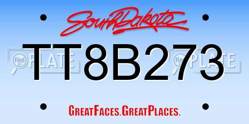 TT8B273 South Dakota License Plate