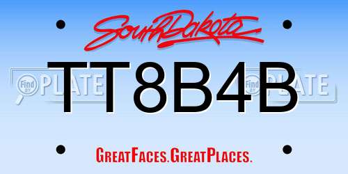 TT8B4B South Dakota License Plate