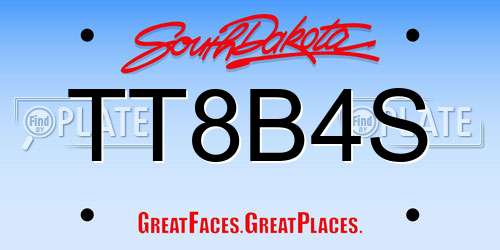 TT8B4S South Dakota License Plate