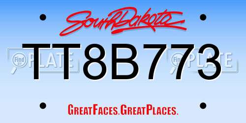 TT8B773 South Dakota License Plate