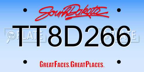 TT8D266 South Dakota License Plate