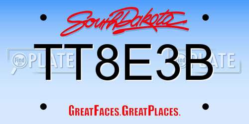 TT8E3B South Dakota License Plate