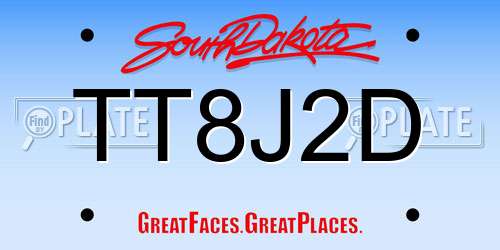 TT8J2D South Dakota License Plate