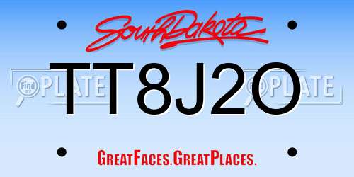 TT8J2O South Dakota License Plate