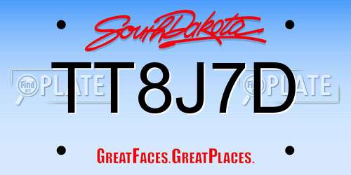 TT8J7D South Dakota License Plate
