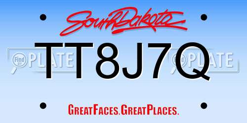 TT8J7Q South Dakota License Plate