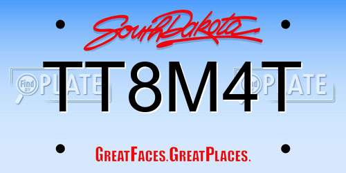 TT8M4T South Dakota License Plate