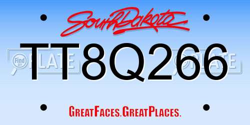 TT8Q266 South Dakota License Plate