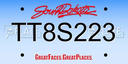 TT8S223 South Dakota License Plate