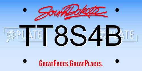 TT8S4B South Dakota License Plate