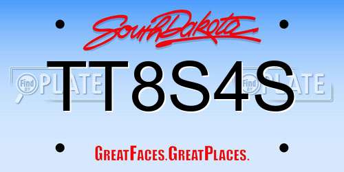 TT8S4S South Dakota License Plate