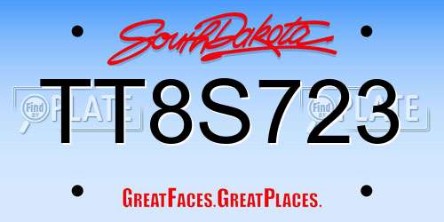 TT8S723 South Dakota License Plate