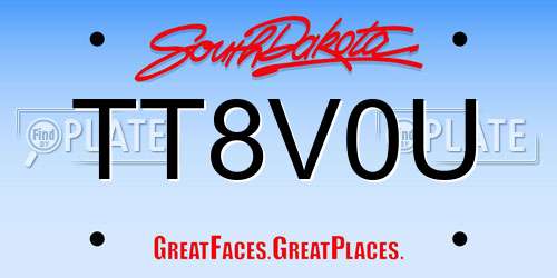 TT8V0U South Dakota License Plate