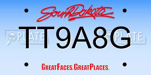 TT9A8G South Dakota License Plate