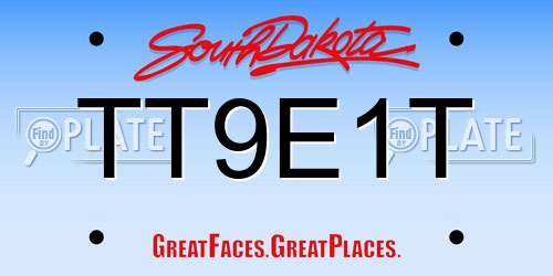 TT9E1T South Dakota License Plate