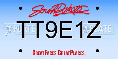 TT9E1Z South Dakota License Plate