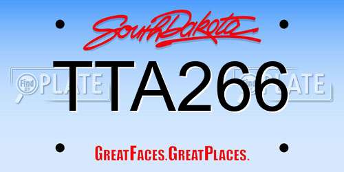 TTA266 South Dakota License Plate