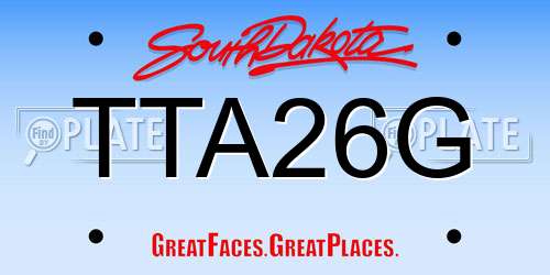 TTA26G South Dakota License Plate