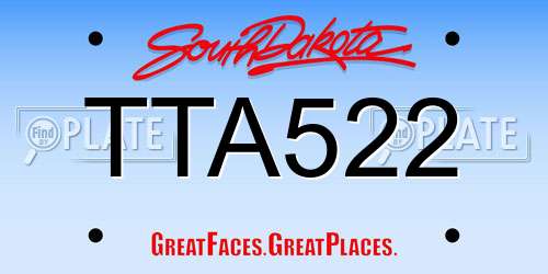 TTA522 South Dakota License Plate
