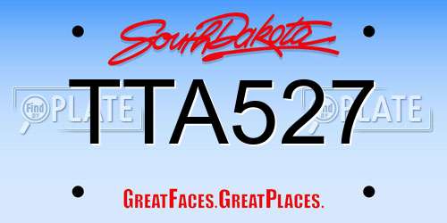 TTA527 South Dakota License Plate