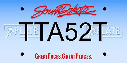 TTA52T South Dakota License Plate
