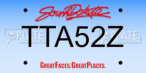 TTA52Z South Dakota License Plate