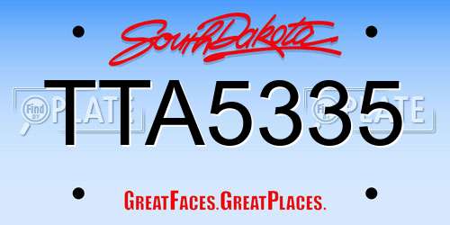 TTA5335 South Dakota License Plate
