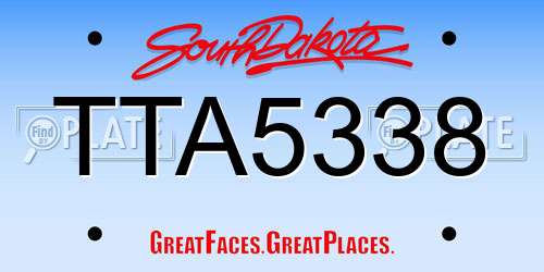 TTA5338 South Dakota License Plate