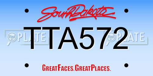 TTA572 South Dakota License Plate