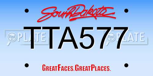TTA577 South Dakota License Plate