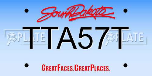 TTA57T South Dakota License Plate