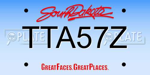 TTA57Z South Dakota License Plate