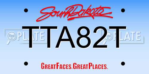 TTA82T South Dakota License Plate