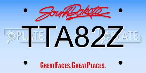 TTA82Z South Dakota License Plate