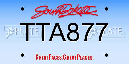TTA877 South Dakota License Plate