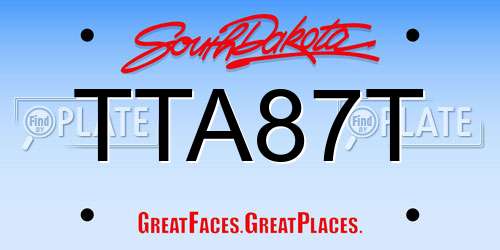TTA87T South Dakota License Plate
