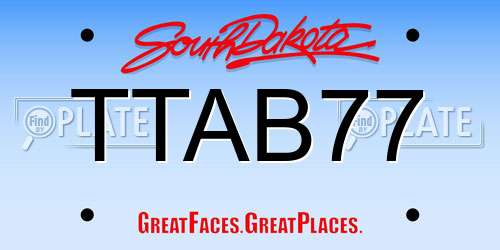 TTAB77 South Dakota License Plate