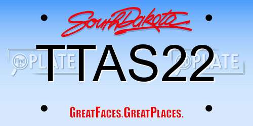 TTAS22 South Dakota License Plate