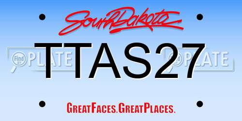 TTAS27 South Dakota License Plate