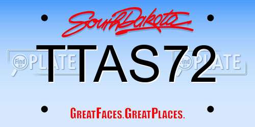 TTAS72 South Dakota License Plate