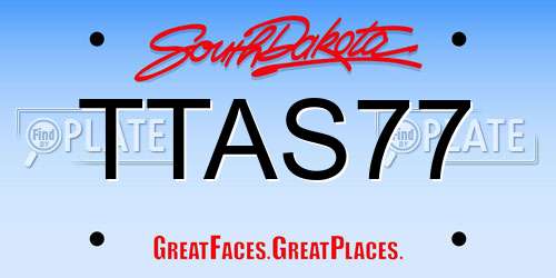 TTAS77 South Dakota License Plate