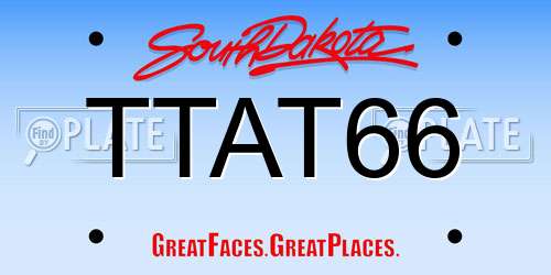 TTAT66 South Dakota License Plate