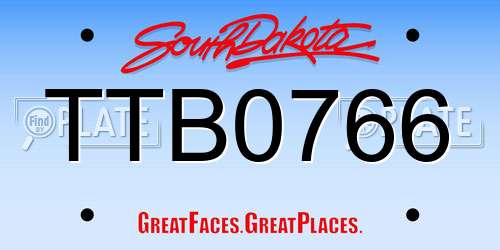 TTB0766 South Dakota License Plate