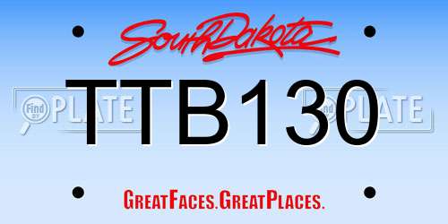 TTB130 South Dakota License Plate