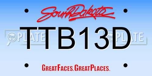 TTB13D South Dakota License Plate